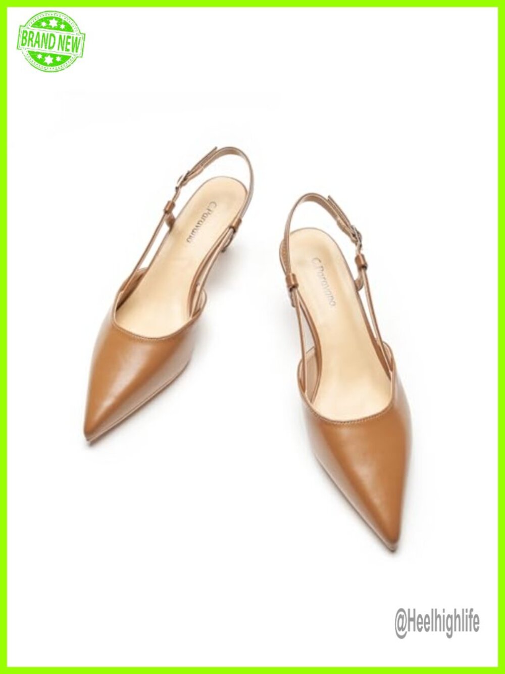 Kitten Heel Slingback Sandal Pointed Toe Business Casual Pump